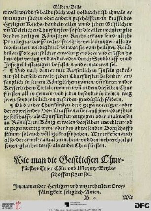 Wie man die Geistlichen Churfürsten / Trier Cöln und Meyntz / Erzbisschoffen setzen sol