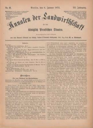 No. 2. Berlin, den 6. Januar 1872. XII. Jahrgang.