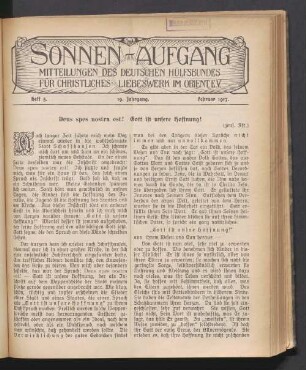 Heft 5. 19. Jahrgang. Februar 1917
