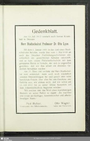 Gedenkblatt