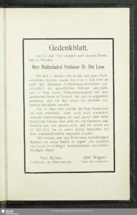 Gedenkblatt