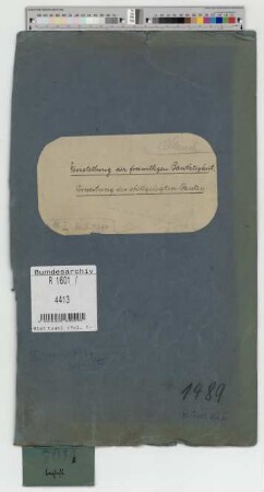 Einstellung des alten freiwilligen Bautätigkeit im besetzten Gebiet: Bd. 1 a