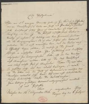 Brief an B. Schott's Söhne : 16.12.1826