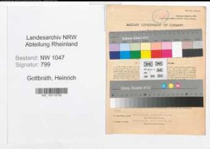 Entnazifizierung Heinrich Gottbrath , geb. 26.04.1908 (Beamter)