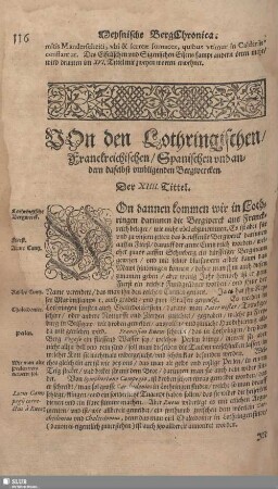 Von den Lothringischen/ Franckreichischen/ Spanischen und andern daselbst umbliegenden Bergwercken.