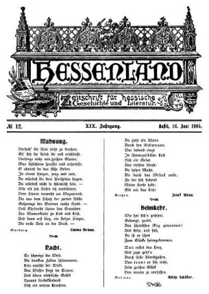 No. 12, 16. Juni 1905