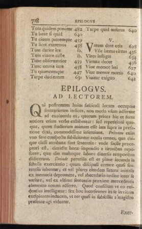Epilogus Ad Lectorem