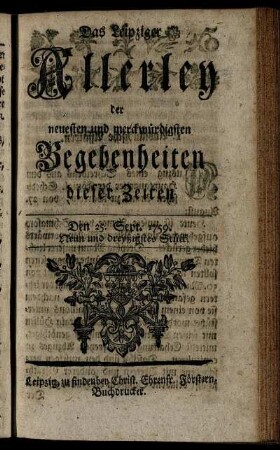 Den 25. Sept. 1759. Neun und dreyßigstes Stück.
