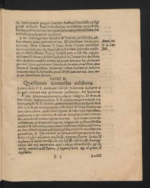 Caput II. Quaestiones nonnullas exhibens.