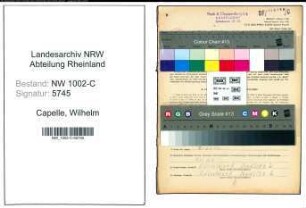 Entnazifizierung Wilhelm Capelle, geb. 02.11.1903 (Kaufm.Angest.)