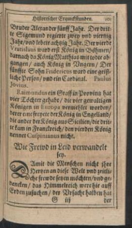 Wie Frewd in Leid verwandelt sey.