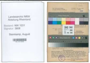 Entnazifizierung August Steinkamp , geb. 19.08.1887 ()