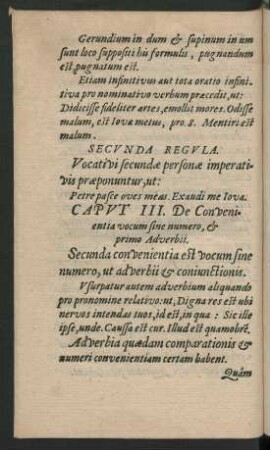 Caput III. De Convenientia vocum sine numero, et primo Adverbii.