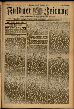 Erste Ausgabe vom Samstag, den 23. November 1895.
