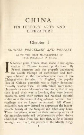 Chapter I. Chinese porcelain and pottery