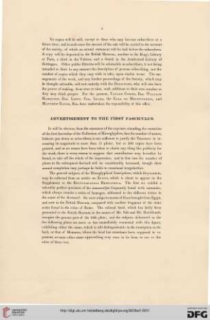 Advertisement to the first fasciculus