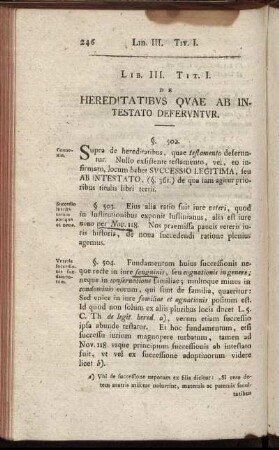 Tit. I. De Hereditatibus Quae Ab Intestato Deferuntur. - Tit XIV. De Obligationibus.