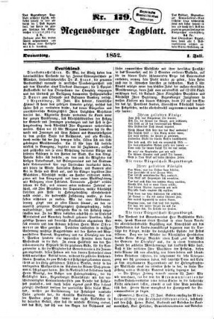 Regensburger Tagblatt : Kampf-Organ für nationale Freiheit und soziale Gerechtigkeit. 1852, 7 - 12