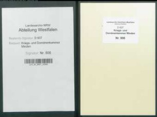 Amt Reineberg - Vogtei Blasheim - Bauerschaft Mehnen (Obermehnen): Unterlagen der Revisionskommission - Band 1