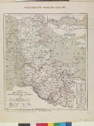 KARTE DER HERZOGTHÜMER SCHLESWIG-HOLSTEIN u. LAUENBURG. PARLAMENT'S-WAHLDISTRICTE.