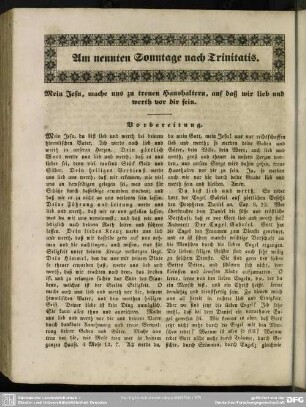 Am neunten Sonntage nach Trinitatis