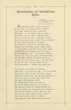 Hundstägliches auf heimathlichem Boden