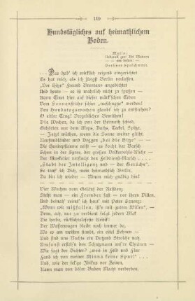 Hundstägliches auf heimathlichem Boden