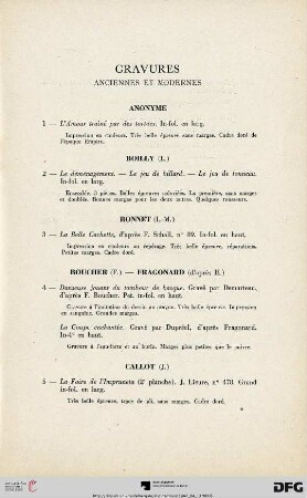 Gravures anciennes et modernes (Nr. 1-51)