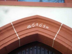 Langhaus von Norden - Türsturz mit Jahr 1664