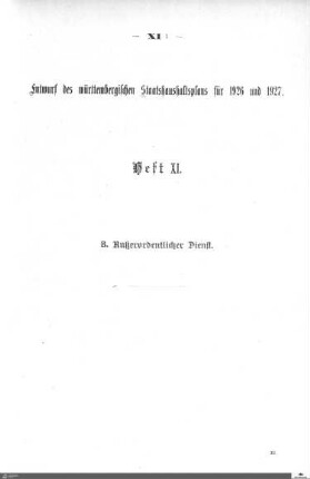 Staatshaushaltsplan 1926-1927, Heft 11