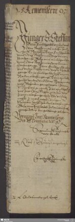 Junger S: Steffan - XVII 778 4. : [Zechenregister] : Vorrechnet Von Reminiscere Bis Vff Trinitatis A[nn]o: 97