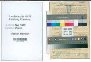 Entnazifizierung Heinrich Mueller , geb. 23.05.1902 (Arbeiter)