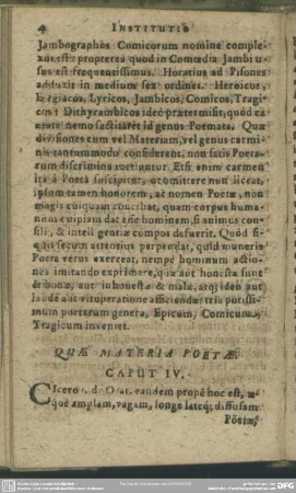 Caput IV. Quae Materia Poetae