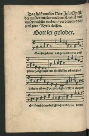 Gott sei gelobet.