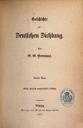 Geschichte der deutschen Dichtung, 2