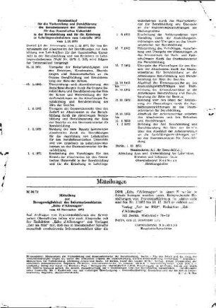 Mitteilung zur Bezugsmöglichkeit des Informationsblattes "Echo d' Allemagne" : 36/71 vom 12. November 1971 ; [Mitteilungen]