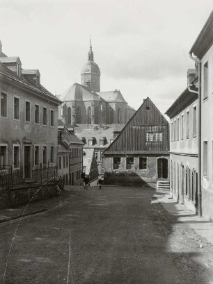 Stadtkirche St. Annen : Annaberg-Buchholz, Farbegasse, Blick zur Stadtkirche St. Annen