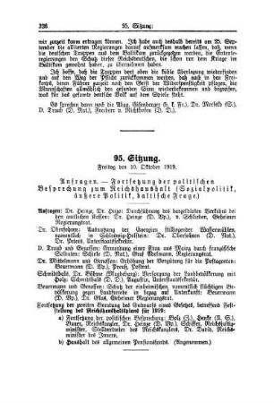 95. Sitzung. Freitag den 10. Oktober 1919
