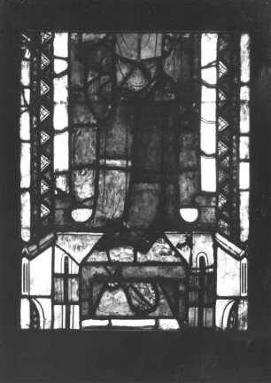 Gewand der Heiligen Barbara : Gewand der Heiligen Barbara. Glasmalerei (um 1340/1350). Mühlhausen, Pfarrkirche Sankt Blasius (N III (6a))