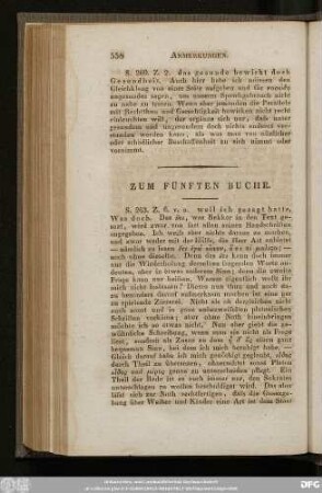 Zum Fünften Buch.