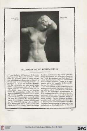 Bildhauer Georg Kolbe - Berlin