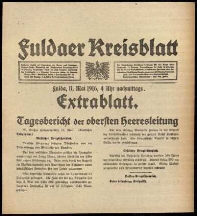 Ausgabe vom Donnerstag, den 11. Mai 1916.