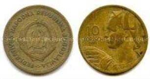 Jugoslawien, Volksrepublik, 10 Dinara