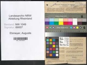 Entnazifizierung Auguste Ebmeyer , geb. 25.01.1897 ()