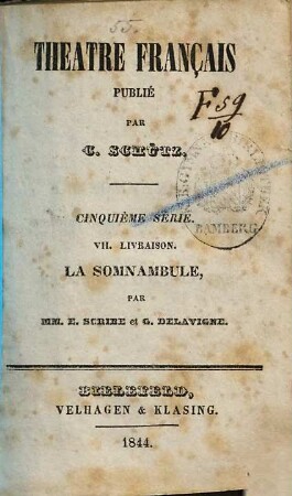 La somnambule : [comédie-vaudeville en deux actes]