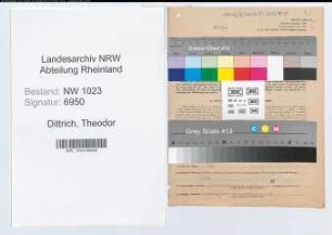 Entnazifizierung Theodor Dittrich , geb. 19.05.1878 (Reichsbahnoberinspektor)