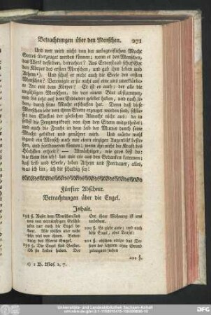 Fünfter Abschnit. Betrachtungen über die Engel.