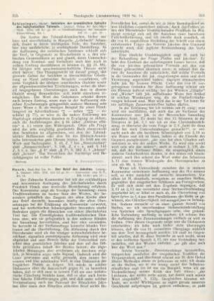 315 [Rezension] Schlesinger, Michel, Satzlehre der aramäischen Sprache des babylonischen Talmuds