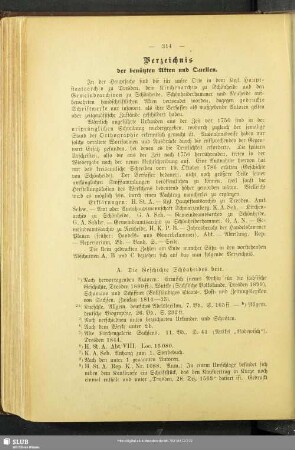 Verzeichnis der benützten Akten und Quellen