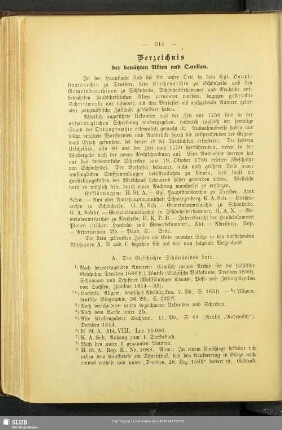 Verzeichnis der benützten Akten und Quellen